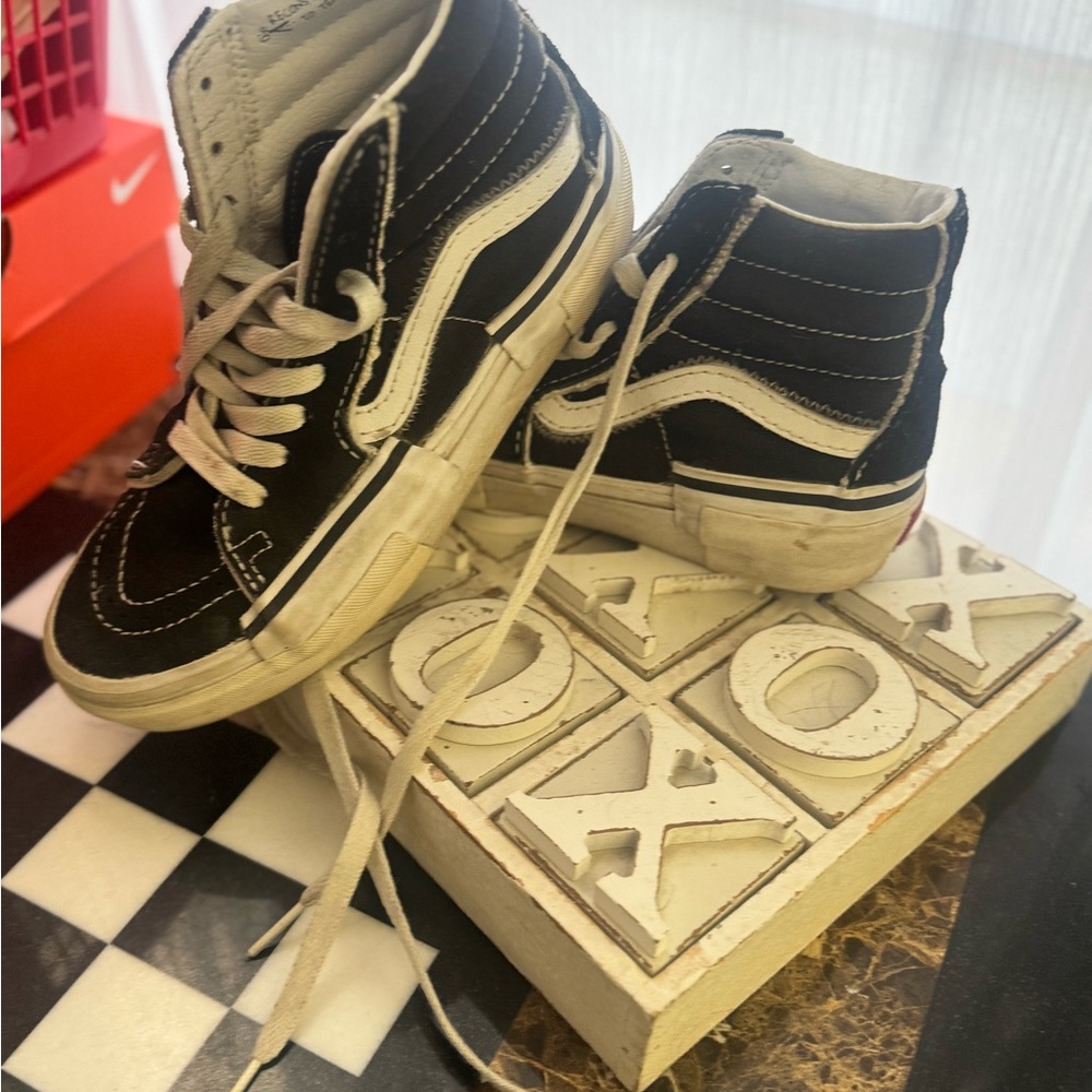 Vans Black and White High-Top Sneakers